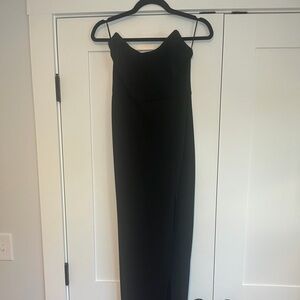 Elegant Strapless Black Evening Dress